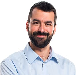 man with beard in shirt