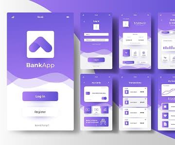 Interface of a mobile banking application